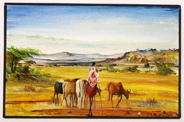 Pastoreo en el Rift desde África Pinturas al óleo